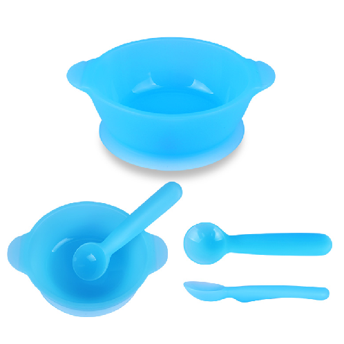 Bebelock Silicon Bowl & Spoon Set | baby food,bebelock,silicon,safe,convenient
