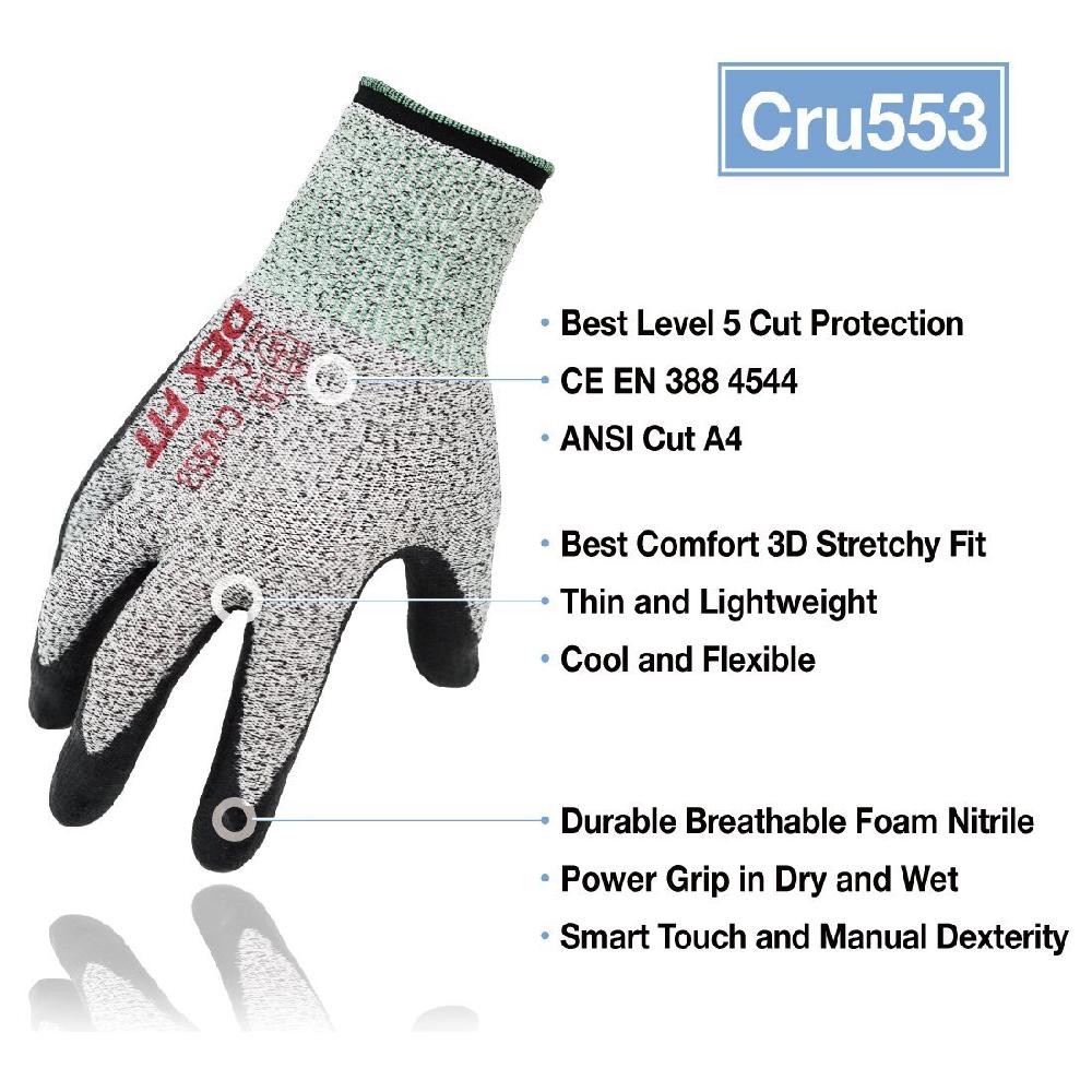 Level5 Cut Resistant Gloves Grey Cru553