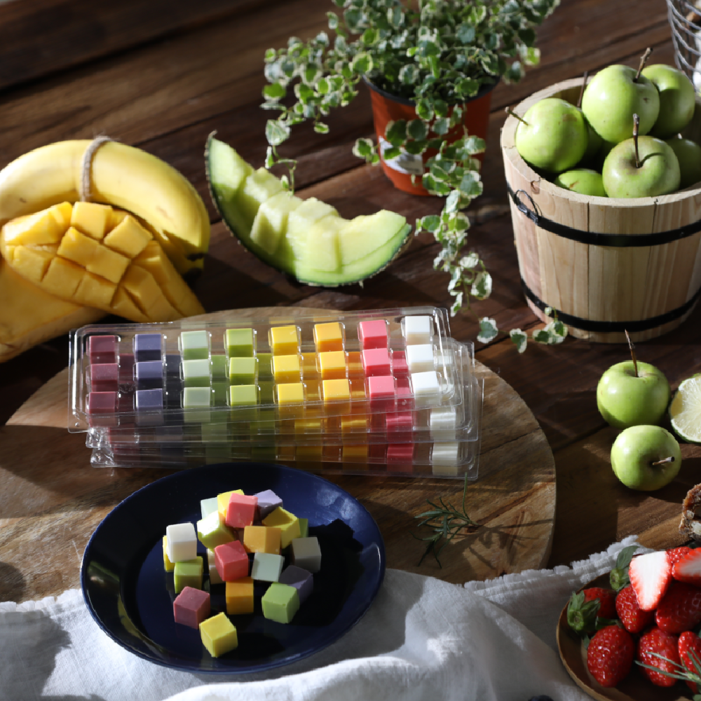 Rainbow cube cheese