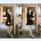 detail image4 op4084 feminine silhouette chiffon sleeve span flare wrap dress