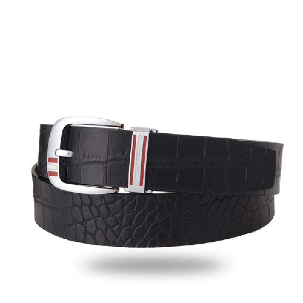 YEUNWOO cowhide Crocodile Pattern BELT x Round  Buckle