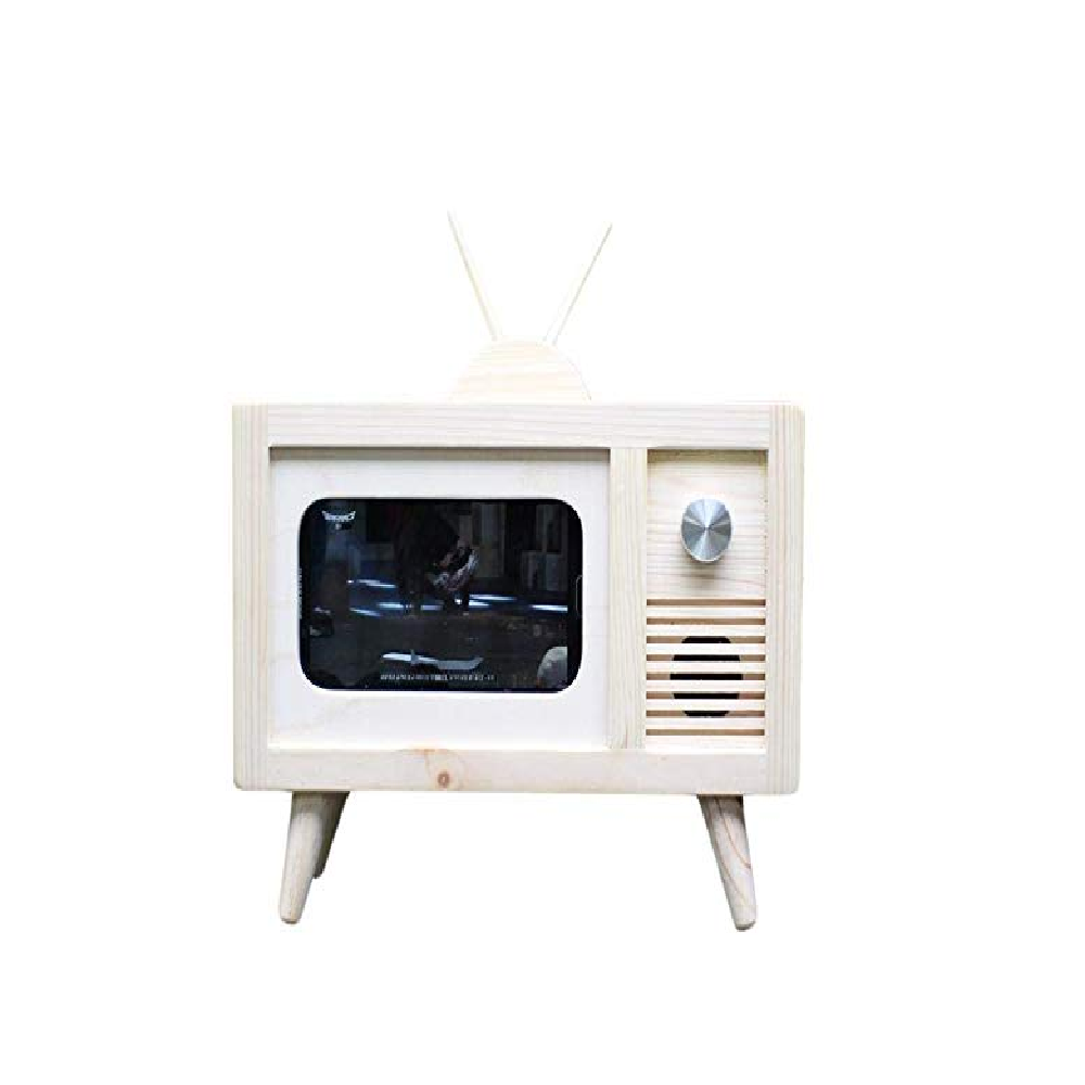 JBWOOD Classic Solid Wood TV Stand Holder Cradle Dock Desktop Home Decoration for iPhone 5