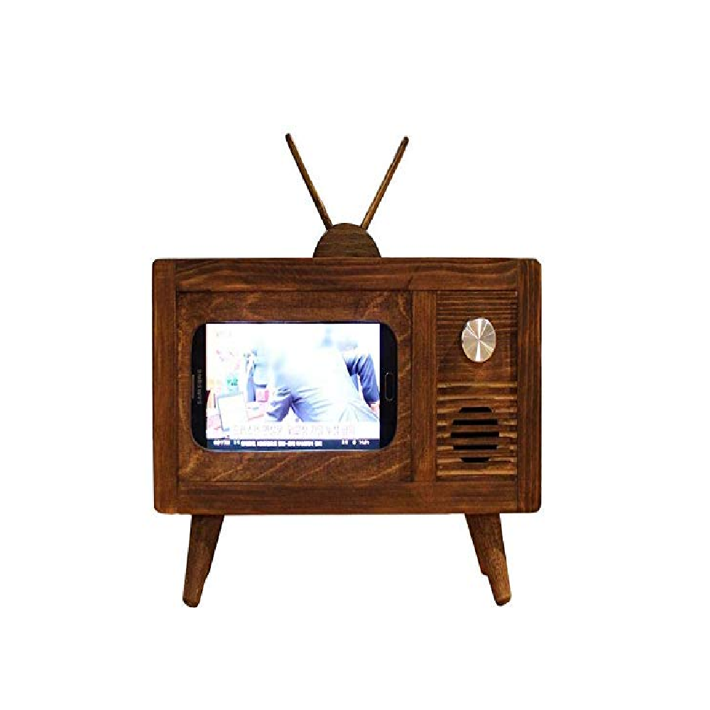 JBWOOD Classic Solid Wood TV Stand Holder Cradle Dock Desktop Home Decoration for iPhone 5