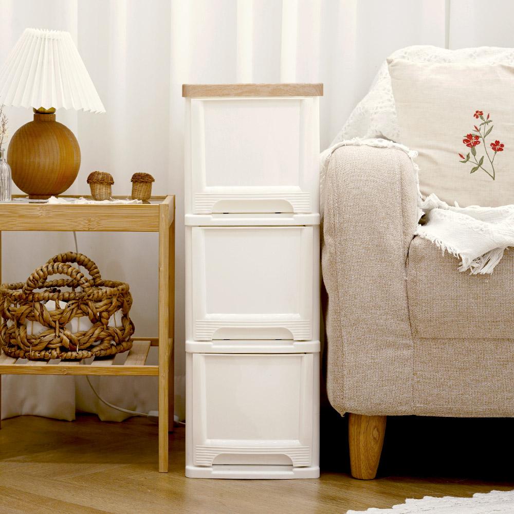 Urban Wood Tops Slim Chest of Drawers White Transparent