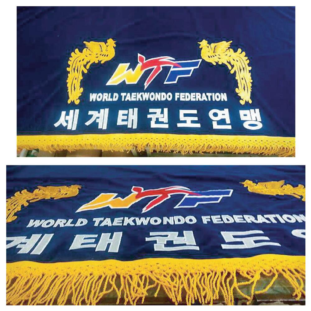 WTF World TaeKwonDo Federation Evaluation Table Cloth Flag TKD Korea Best