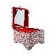 detail image3 Nacre Inlay Mother of Pearl Storage Chest Wooden Box Crane with Pin Tree Design Jewelry Mirror Box