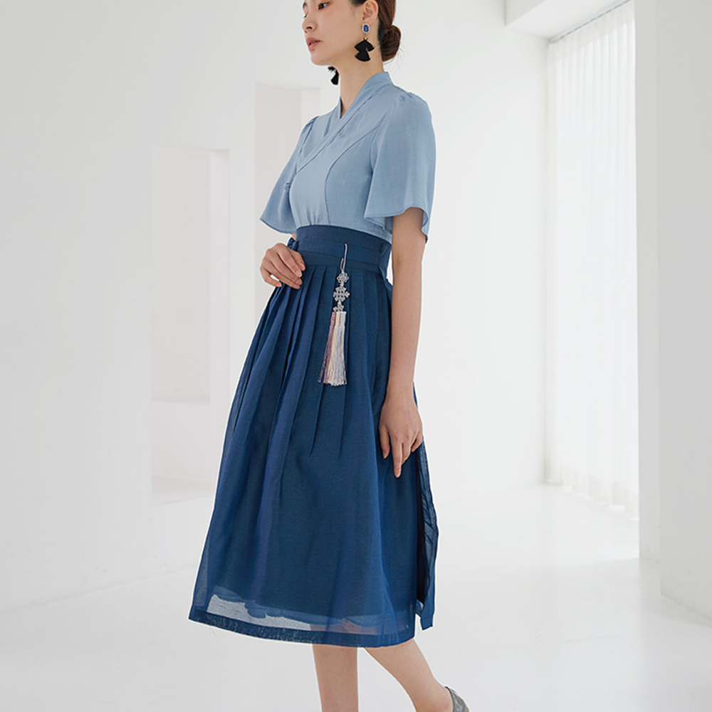 Korean traditional skirt (blue green)