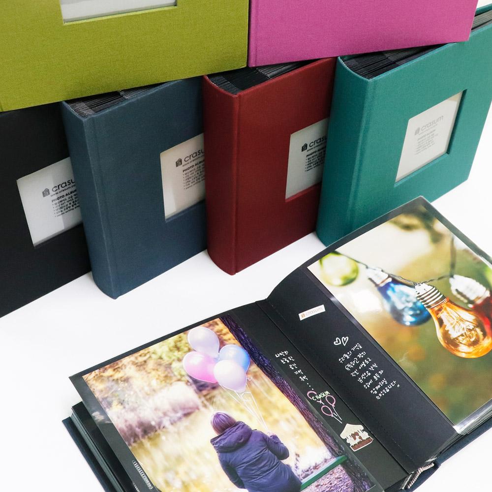 Fabric Frame Cover Photo Album 1UP, 5x7 50 Pockets (Violet)