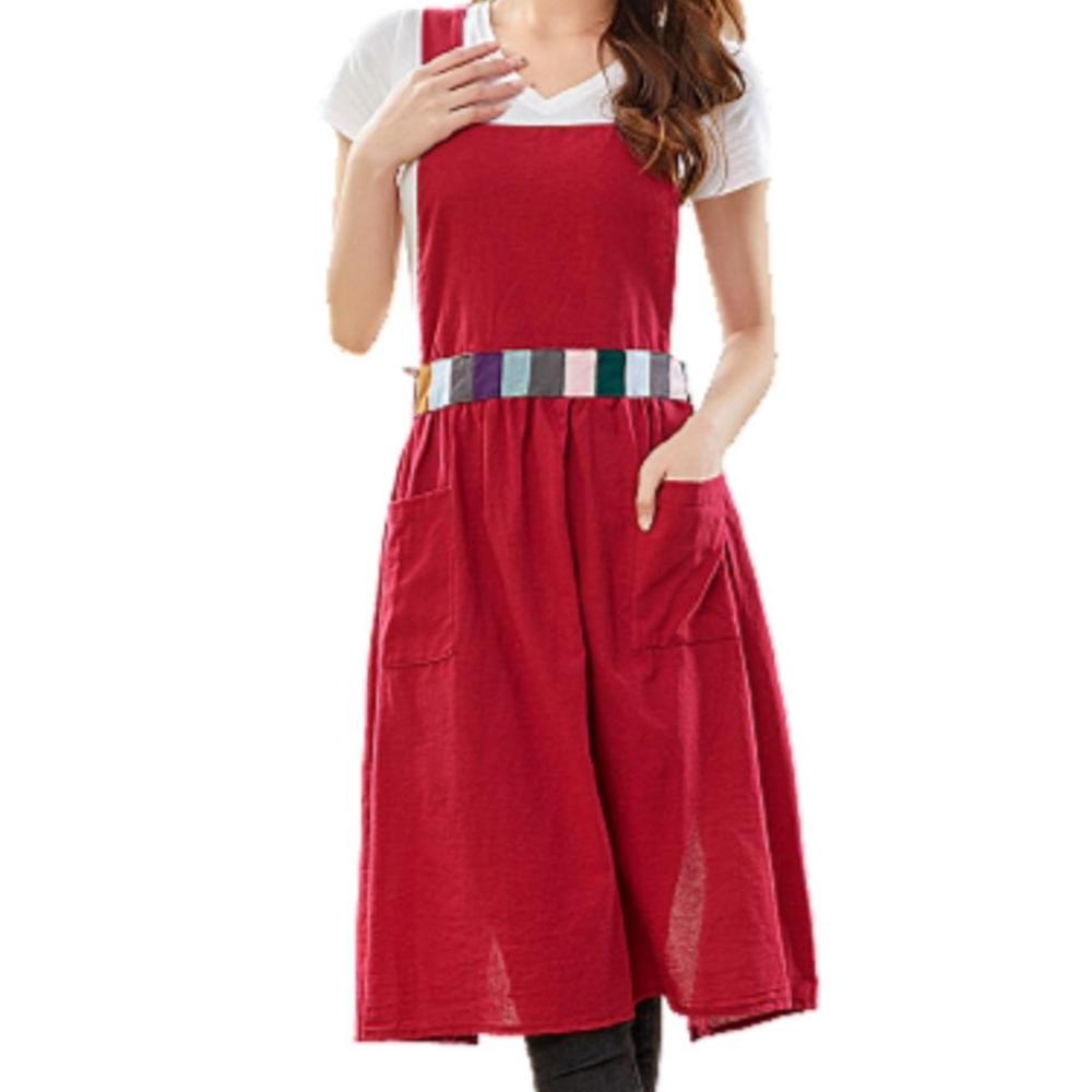 waist colored apron beige