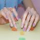 detail image3 Semi-curing Gel Nail Sticker - Lavender Check