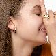 detail image3 Round Volume Black Earrings ( S925 )