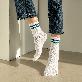 detail image2 2-Color 2-Stripe  Cotton Athletic Socks