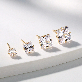 detail image3 GOLD SQUARE CZ CASTING EARRINGS & VOLUME BUTTERFLY BACK CLUTCH