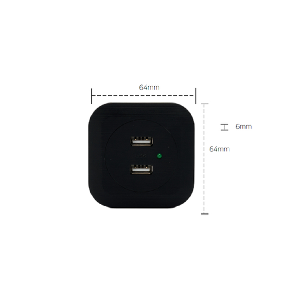 DAVCH Two Port Mini Built-in Outlet On the Bed with fast charger USB C Types Socket