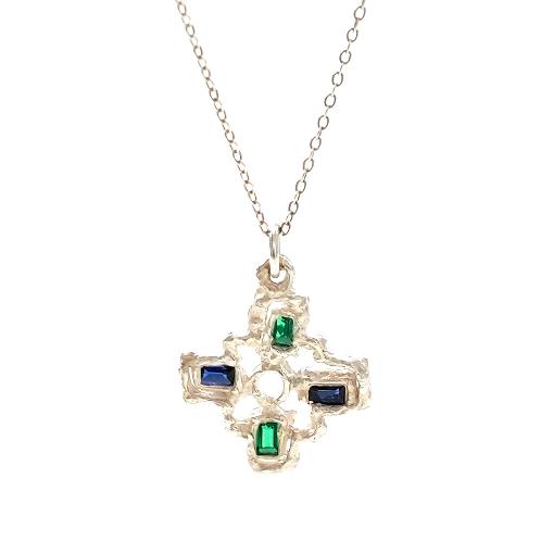 Art Clay Silver Cross Necklace