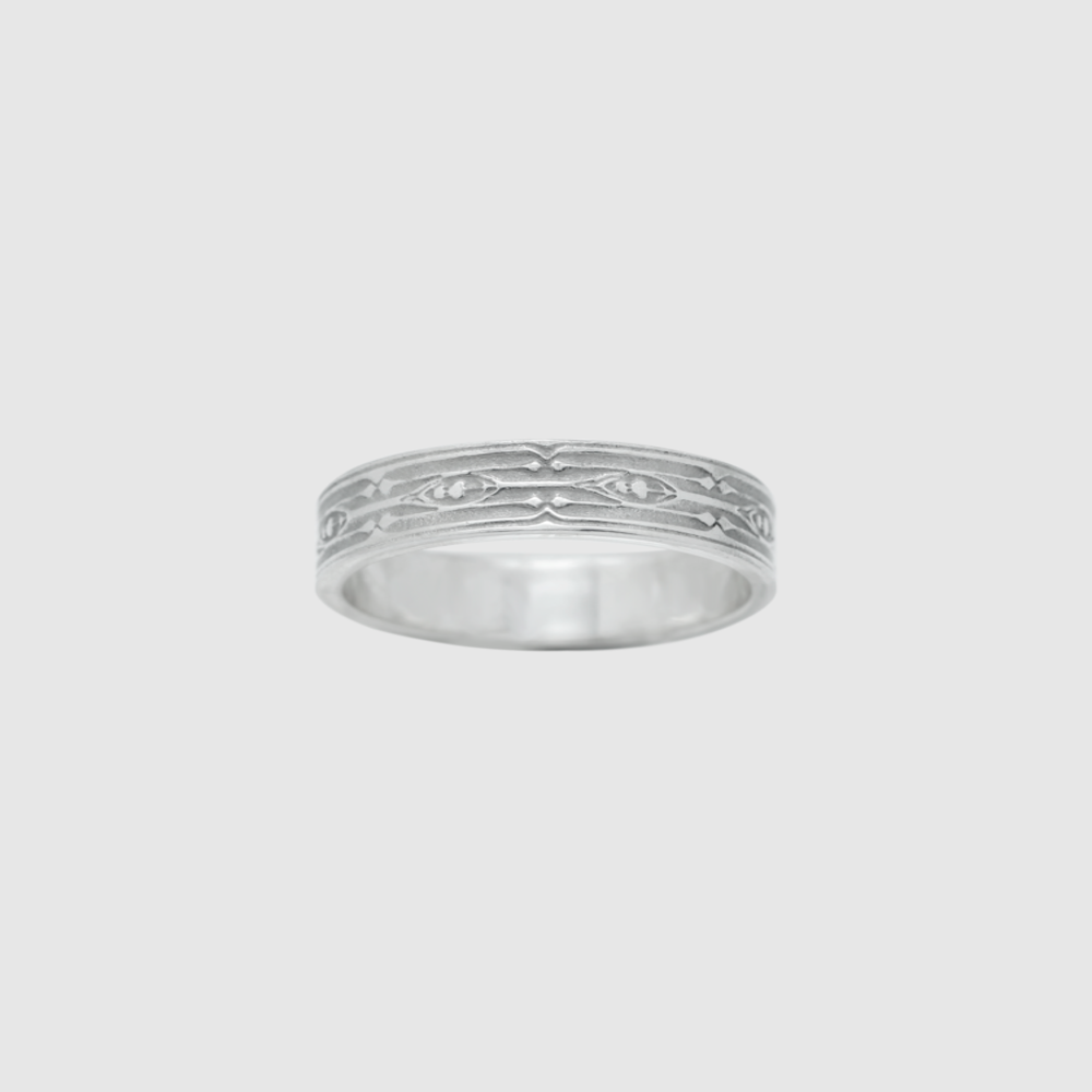 Iris Etching Couple Ring Men