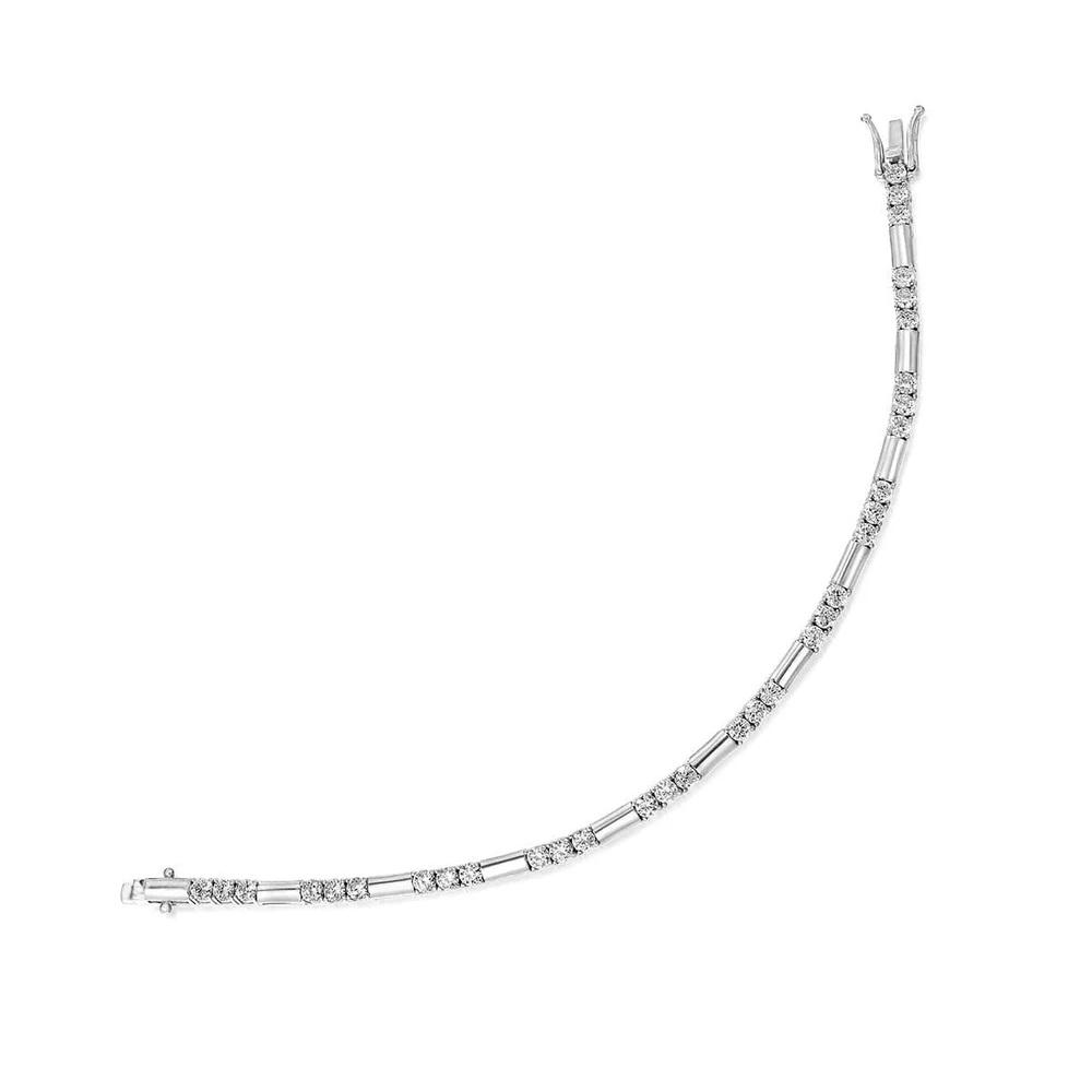 14K GOLD BRACELET SERT WITH CZ STONES