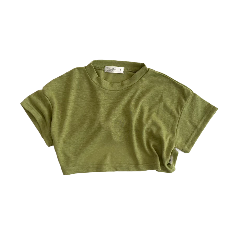 Saint Doll Linen Cropped T-shirt