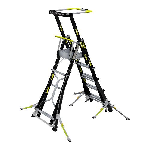 K-LADDER Height-Adjustable Platform Step Ladder KLS-205F / KLB-205F, 3.9m Working Height, Active Outrigger