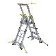 full image K-LADDER Height-Adjustable Platform Step Ladder KLS-204 / KLB-204, Platform Height 1.0-1.6m, Active Outrigger