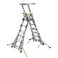 full image K-LADDER Height-Adjustable Platform Step Ladder KLS-206 / KLB-206, Platform Height 1.6-2.7m, 6-Point Outrigger