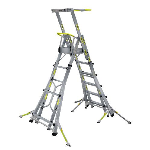 K-LADDER Height-Adjustable Platform Step Ladder KLS-206 / KLB-206, Platform Height 1.6-2.7m, 6-Point Outrigger