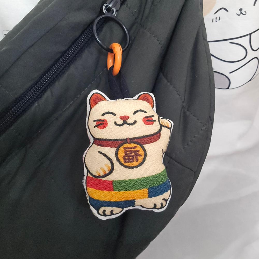 Korean Lucky Cat Plush Keyring