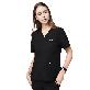 detail image1 Zenir Women's Double Pocket Scrub Top - Eco Black