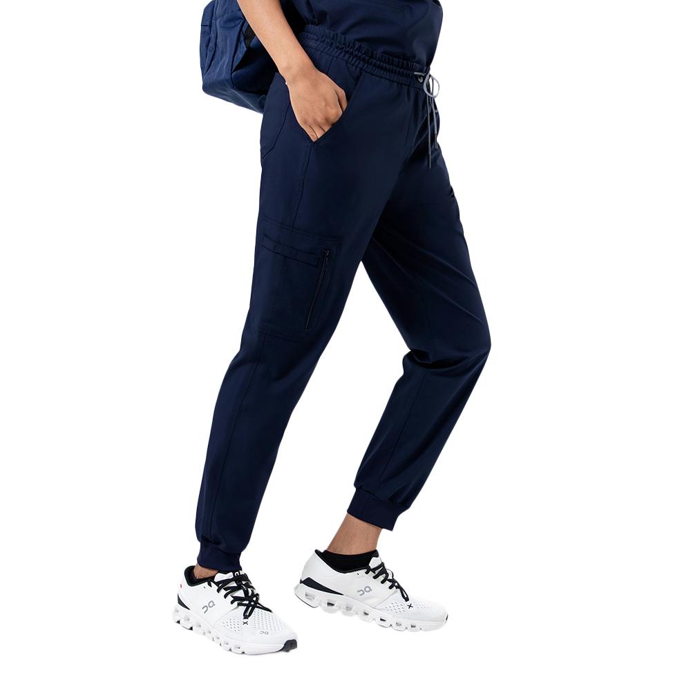 Zenir  Women's Zipper Pocket Jogger Scrub Pants - Eco Navy