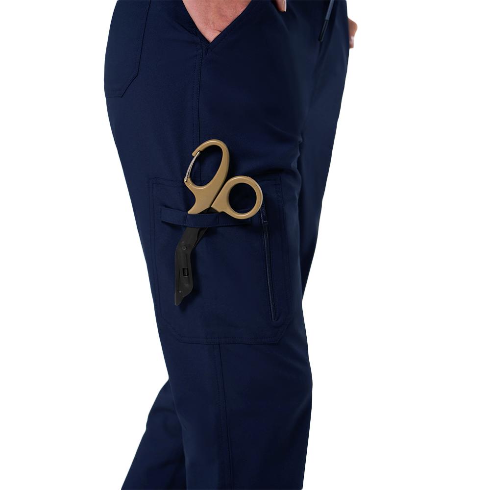 Zenir  Women's Zipper Pocket Jogger Scrub Pants - Eco Navy