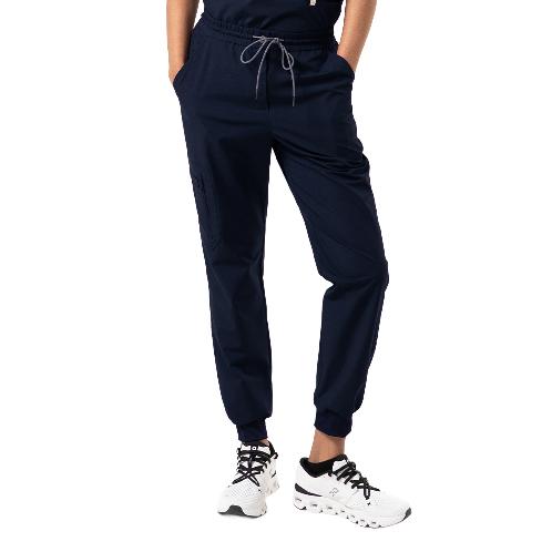 Zenir  Women's Zipper Pocket Jogger Scrub Pants - Eco Navy