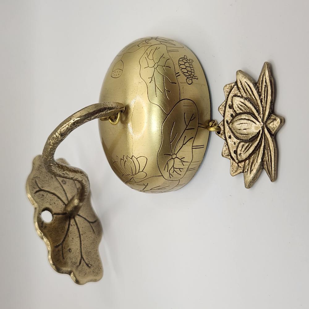 Handcrafted Brass Lotus Magnetic Door Bell