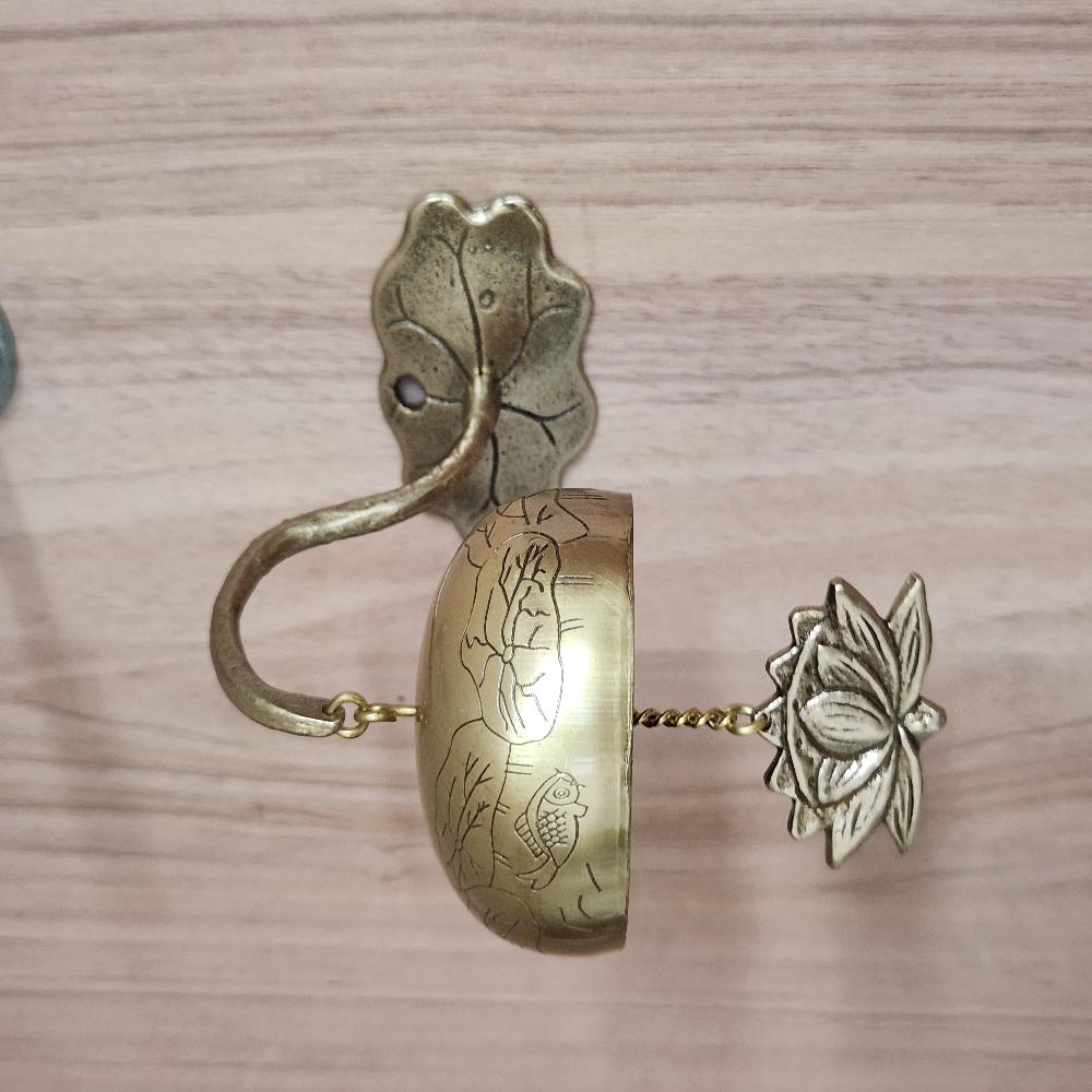 Handcrafted Brass Lotus Magnetic Door Bell