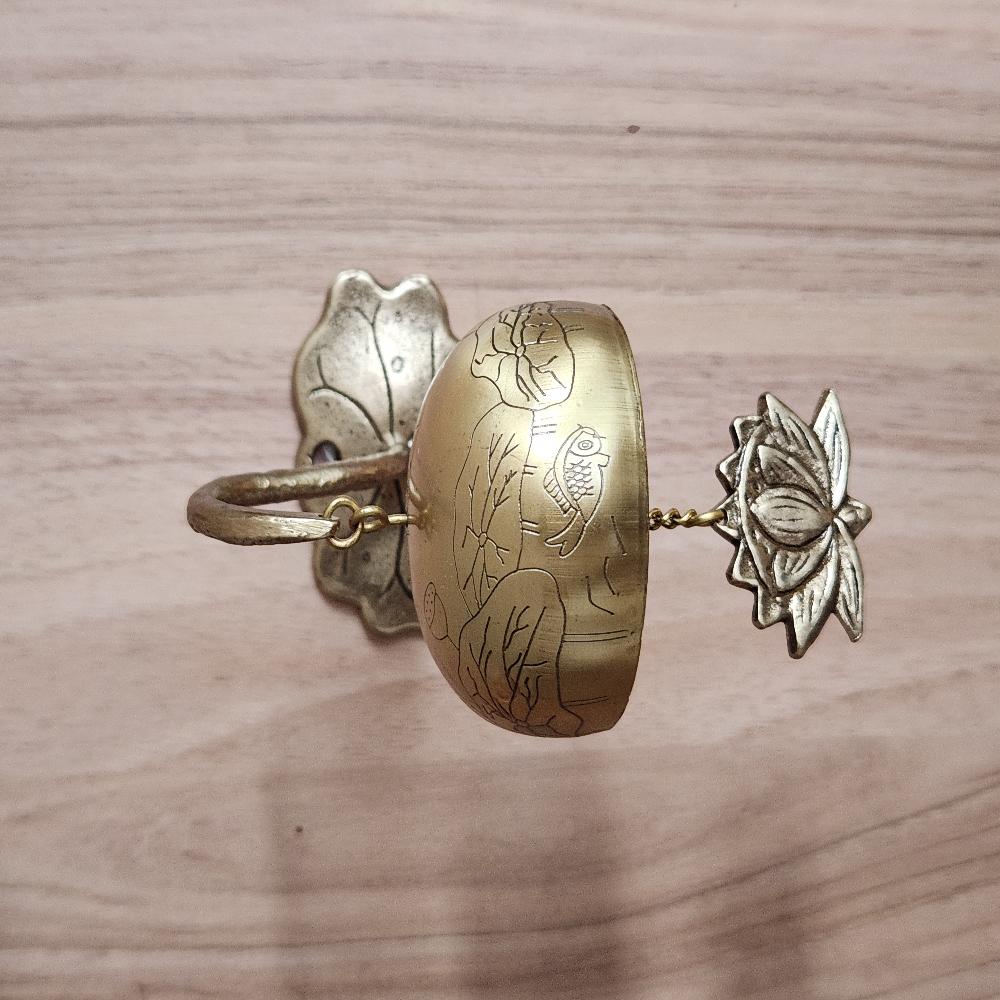 Handcrafted Brass Lotus Magnetic Door Bell