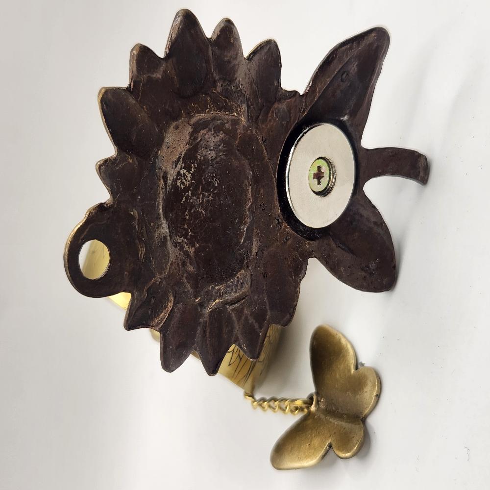 Handcrafted Brass Sunflower Magnetic Door Bell