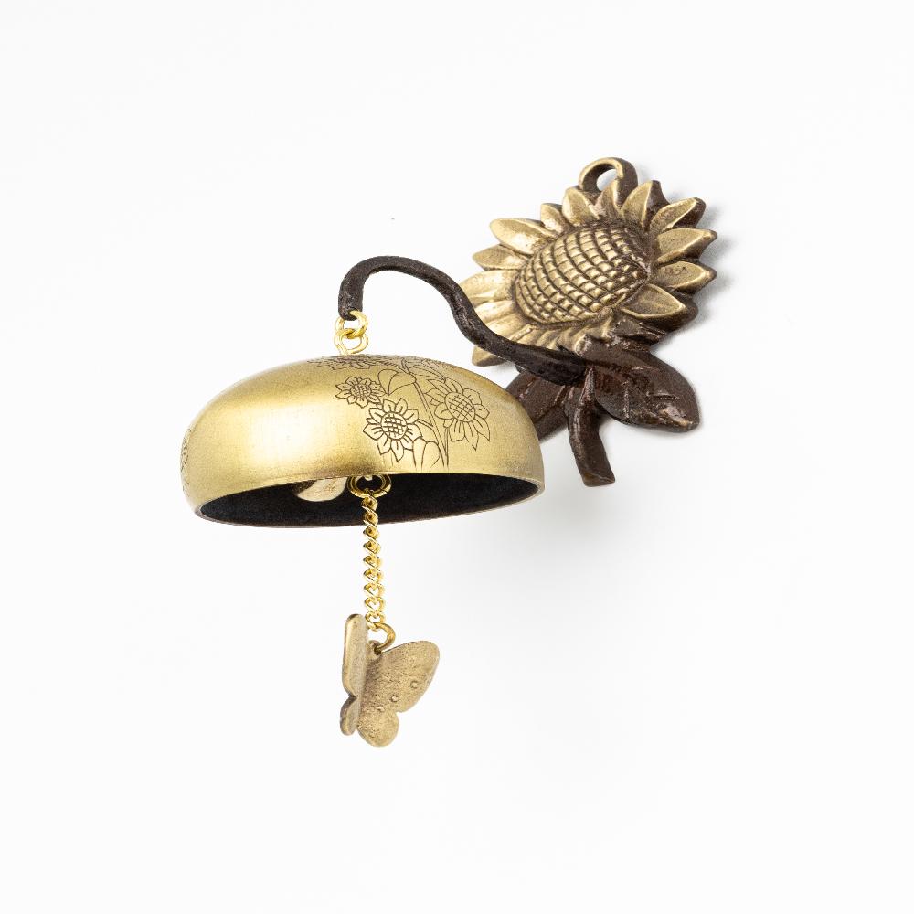 Handcrafted Brass Sunflower Magnetic Door Bell